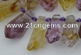 CTD3623 Top drilled 9*18mm - 16*30mm faceted nuggets ametrine beads