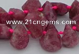 CTD3626 Top drilled 10*15mm - 15*20mm freeform pink tourmaline beads