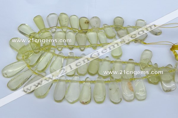 CTD3636 Top drilled 10*20mm - 15*45mm freeform lemon quartz beads