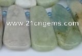 CTD3637 Top drilled 10*20mm - 15*45mm freeform aquamarine beads