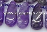 CTD3646 Top drilled 10*20mm - 15*45mm freeform matte amethyst beads