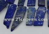 CTD3654 Top drilled 6*15mm - 10*25mm sticks lapis lazuli beads