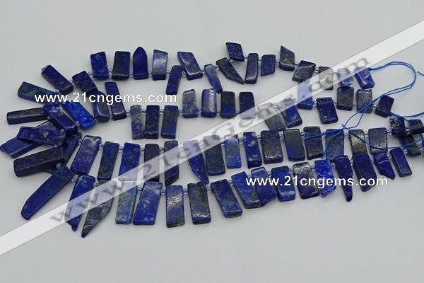 CTD3654 Top drilled 6*15mm - 10*25mm sticks lapis lazuli beads