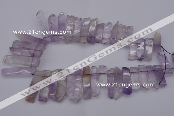 CTD366 Top drilled 10*25mm - 10*45mm wand amethyst beads