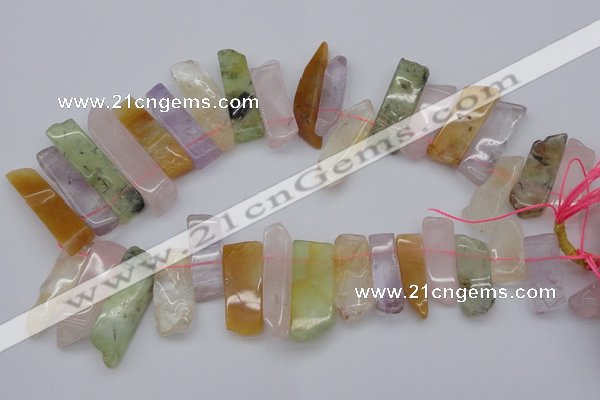 CTD367 Top drilled 10*25mm - 10*45mm wand multicolor quartz beads