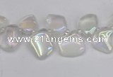 CTD3671 Top drilled 5*8mm - 10*14mm freeform plated white crystal beads