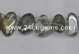 CTD3672 Top drilled 5*8mm - 10*14mm freeform plated white crystal beads