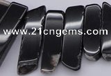 CTD369 Top drilled 10*28mm - 10*50mm wand black agate beads