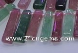 CTD3691 Top drilled 6*16mm - 8*40mm sticks mixed strawberry quartz beads