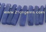 CTD3694 Top drilled 6*15mm - 8*35mm sticks blue angel skin gemstone beads