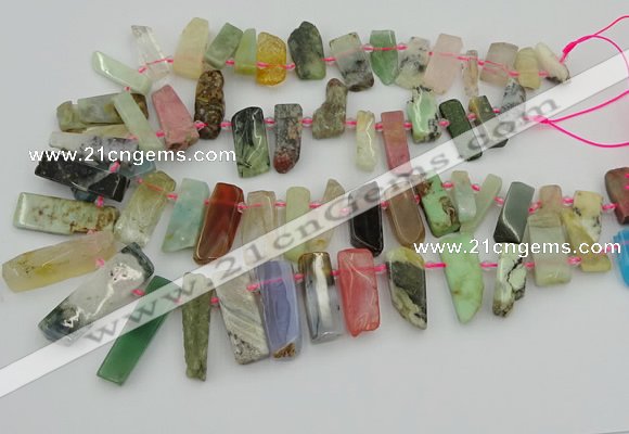 CTD3698 Top drilled 10*20mm - 12*40mm sticks mixed gemstone beads