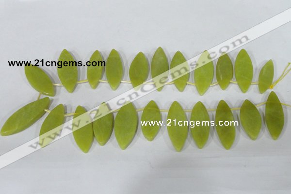 CTD37 Top drilled 10*35mm – 15*45mm marquise Korean jade beads