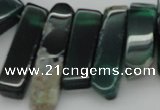 CTD370 Top drilled 10*28mm - 10*50mm wand green agate beads