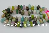 CTD3700 Top drilled 10*15mm - 15*25mm faceted nuggets mixed gemstone beads