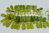 CTD3702 Top drilled 10*20mm - 15*45mm freeform Korean jade beads