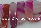 CTD371 Top drilled 10*20mm - 12*55mm wand fuchsia agate beads