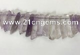 CTD3722 Top drilled 8*20mm - 10*50mm sticks light amethyst beads