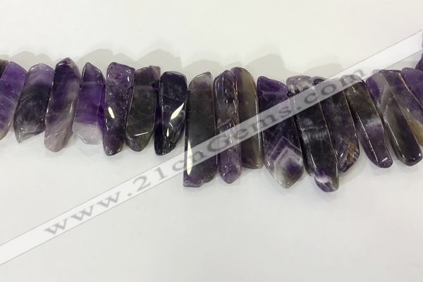 CTD3723 Top drilled 8*20mm - 10*50mm sticks amethyst beads