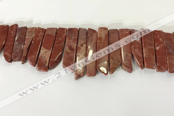 CTD3737 Top drilled 8*20mm - 10*50mm sticks red jasper beads