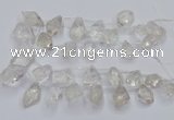 CTD3750 Top drilled 15*20mm - 25*30mm faceted nuggets white crystal beads