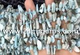 CTD3757 15.5 inches 4*8mm - 8*18mm sticks larimar gemstone beads