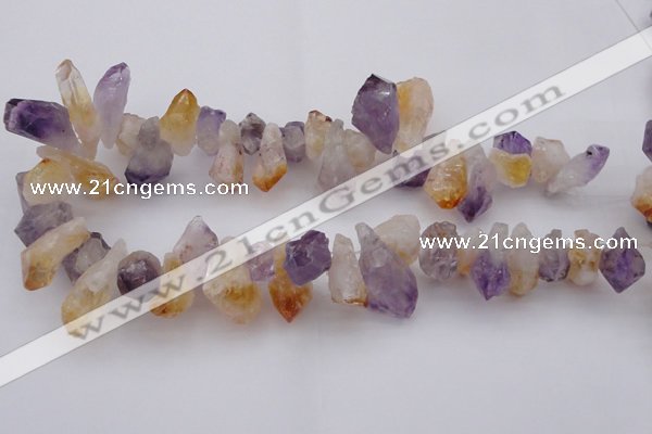 CTD376 Top drilled 15*20mm - 18*25mm nuggets amethyst & citrine beads