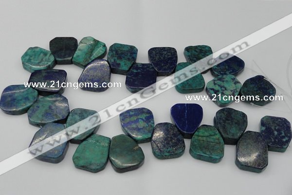 CTD378 Top drilled 18*25mm - 22*30mm freeform chrysocolla beads