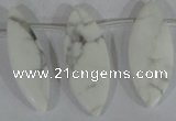 CTD38 Top drilled 10*32mm – 15*42mm marquise white howlite beads