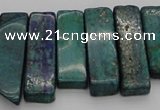 CTD385 Top drilled 10*20mm - 12*50mm wand chrysocolla beads