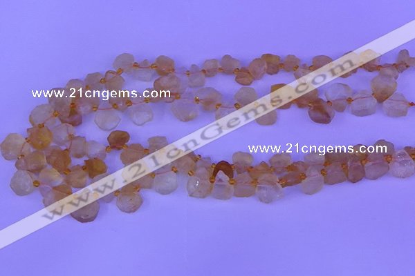 CTD3852 Top drilled 12*13mm - 13*15mm freeform citrine beads