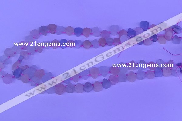 CTD3853 Top drilled 8*10mm - 10*12mm freeform morganite beads