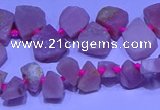 CTD3857 Top drilled 8*10mm - 10*12mm freeform pink opal beads