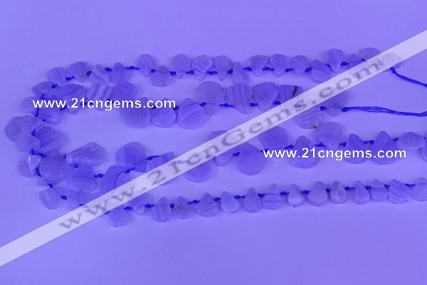 CTD3858 Top drilled 8*10mm - 12*15mm freeform blue lace agate beads