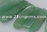 CTD386 Top drilled 10*20mm - 12*50mm wand green aventurine beads