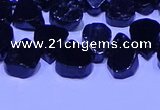 CTD3864 Top drilled 8*10mm - 10*12mm freeform black tourmaline beads