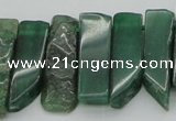 CTD387 Top drilled 10*20mm - 12*50mm wand green aventurine beads