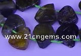 CTD3873 Top drilled 12*16mm - 15*20mm freeform green garnet beads