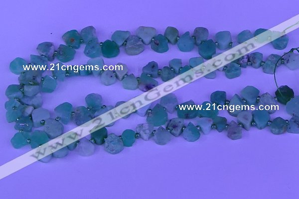 CTD3874 Top drilled 8*10mm - 12*14mm freeform Australia chrysoprase beads