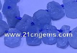 CTD3880 Top drilled 8*10mm - 10*12mm freeform aquamarine beads