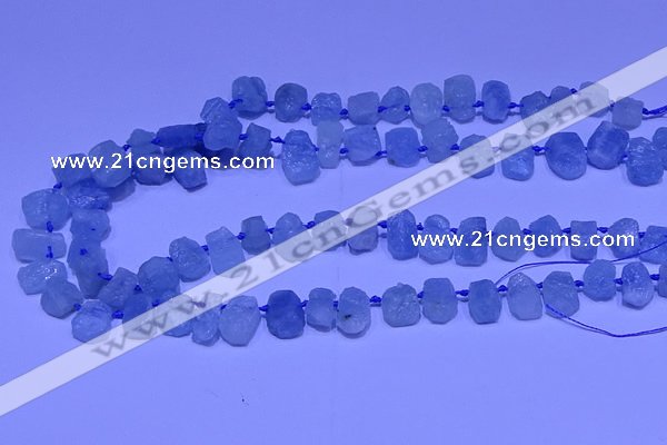 CTD3880 Top drilled 8*10mm - 10*12mm freeform aquamarine beads