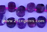 CTD3887 Top drilled 8*10mm - 10*14mm freeform pink tourmaline beads