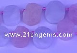 CTD3892 Top drilled 12*16mm - 13*17mm freeform morganite beads