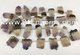 CTD3902 Top drilled 18*25mm - 22*30mm freeform druzy amethst beads