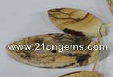 CTD40 Top drilled 10*23mm – 15*40mm marquise picture jasper beads