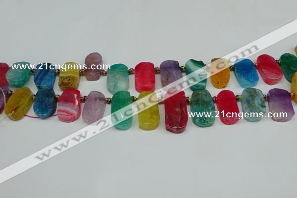 CTD4009 Top drilled 14*22mm - 22*42mm freeform agate gemstone beads