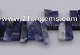 CTD401 Top drilled 4*15mm - 6*20mm sticks sodalite gemstone beads