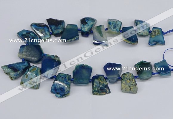 CTD4014 Top drilled 18*25mm - 25*35mm freeform agate beads