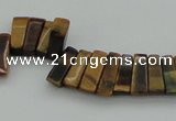 CTD402 Top drilled 4*15mm - 6*20mm sticks yellow tiger eye beads