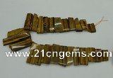 CTD405 Top drilled 12*25mm - 18*50mm sticks yellow tiger eye beads