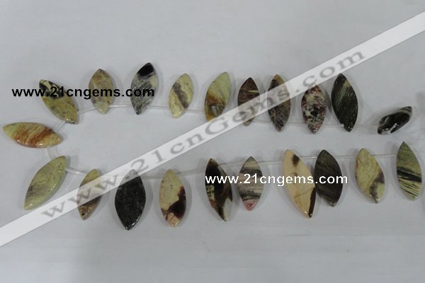 CTD41 Top drilled 10*23mm – 15*40mm marquise jasper beads